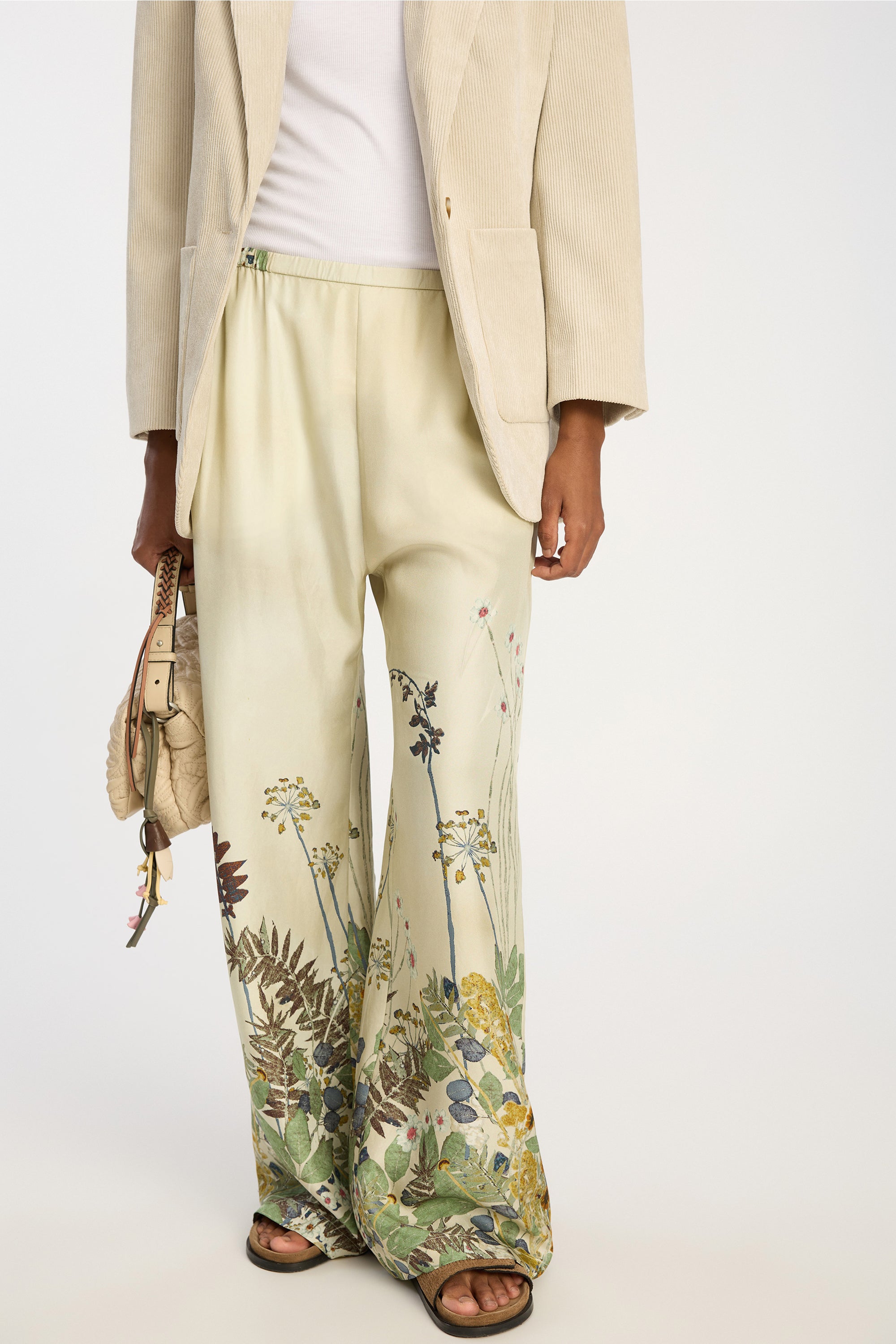Fabert silkebukser - Print Creme